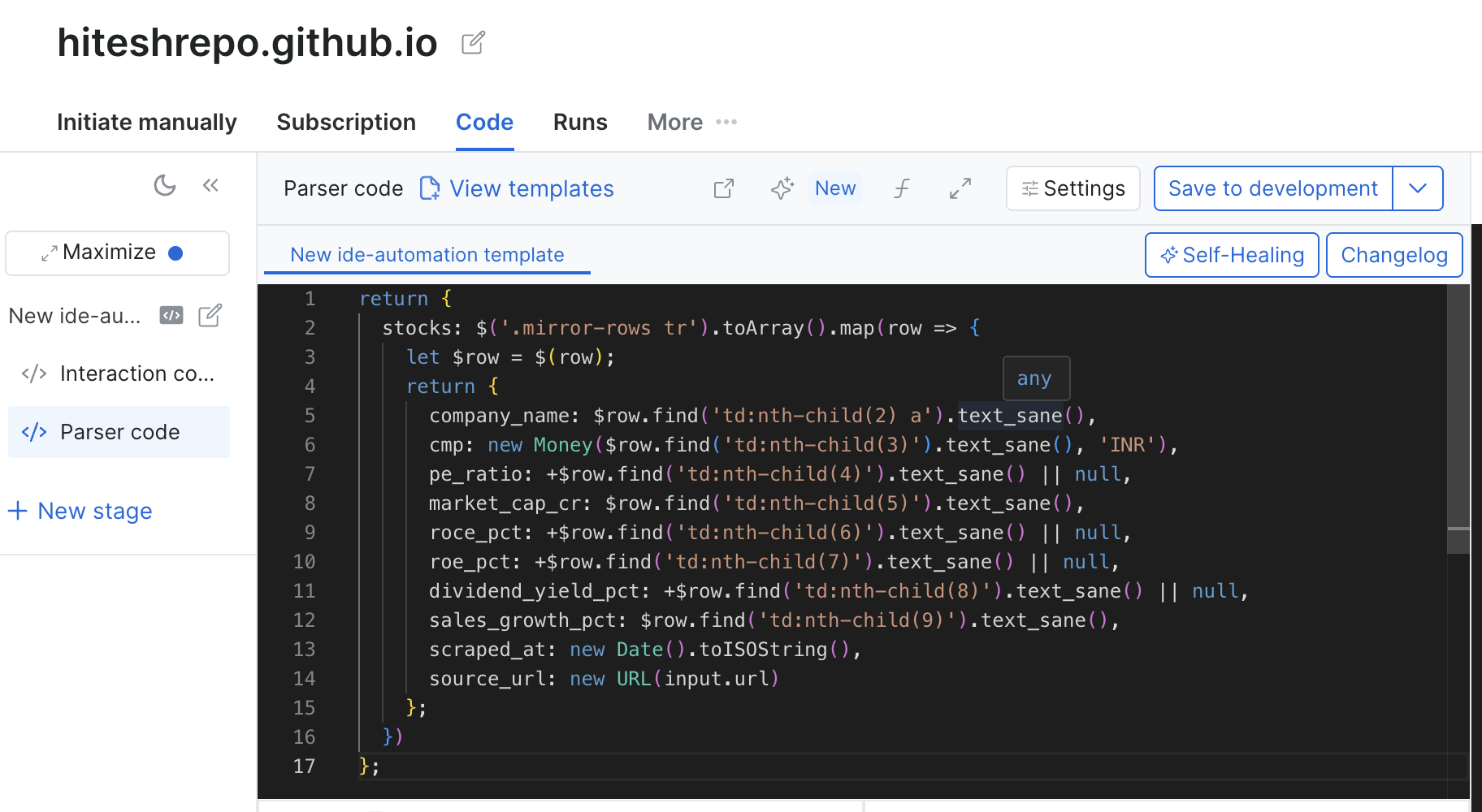 Bright Data Parser Code